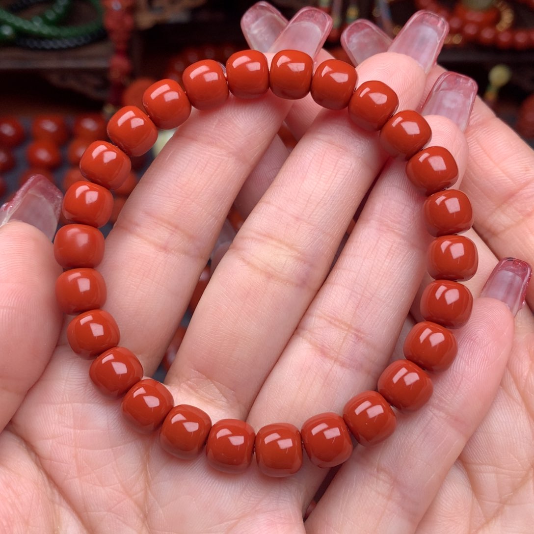 南红玛瑙精工老型手串未镶嵌8.0