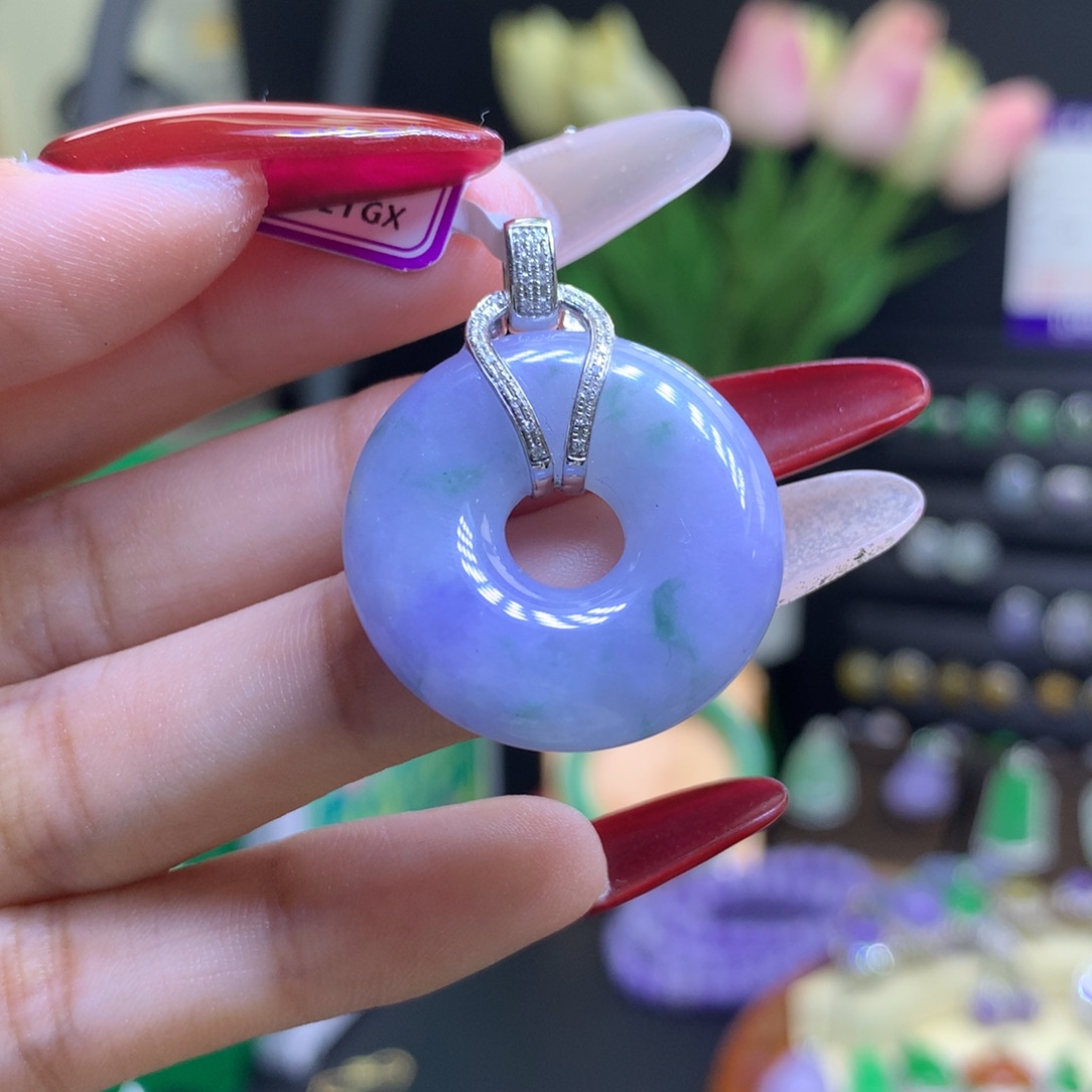 翡翠颈饰18K金镶嵌天然