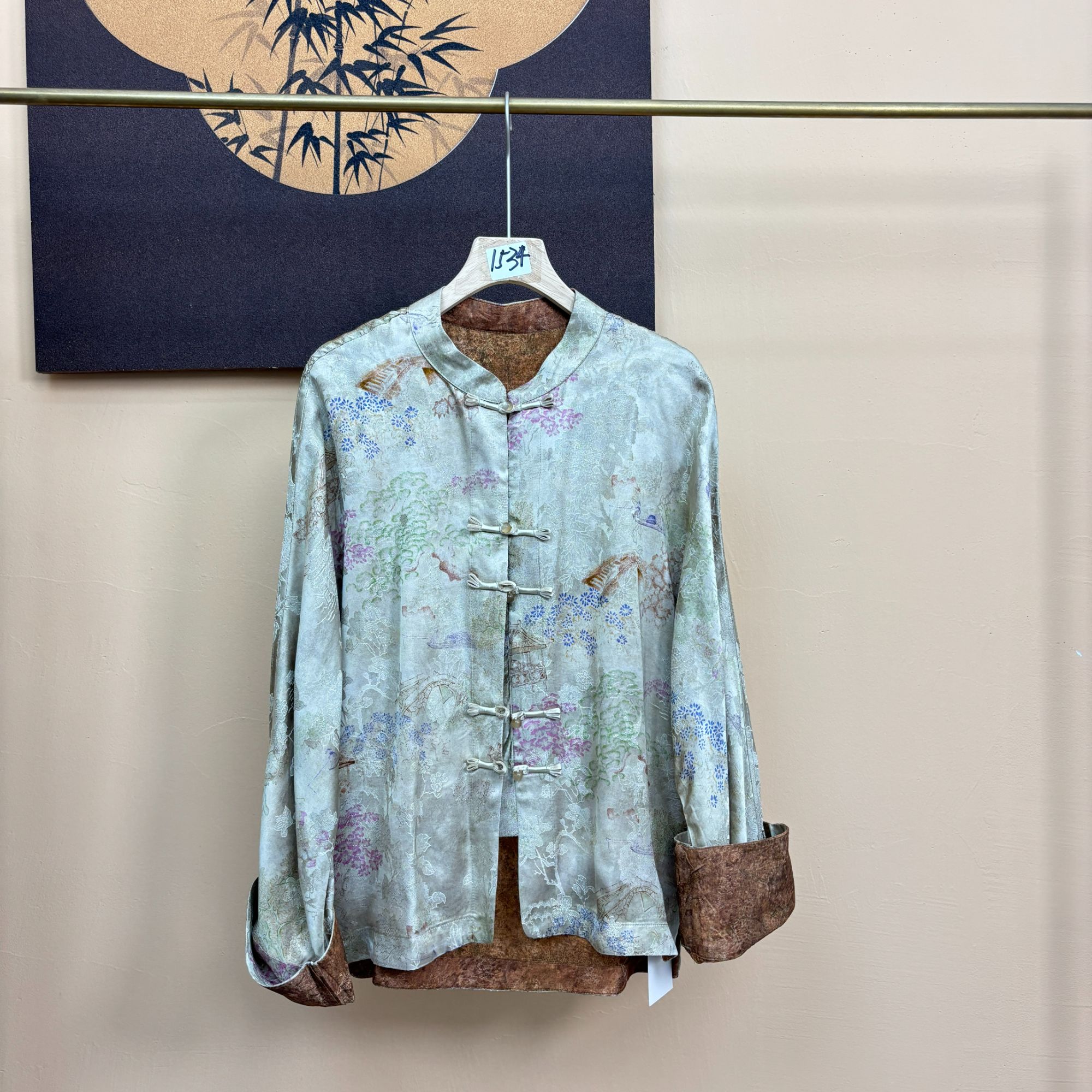 新中式气质花与桥上衣外套1534