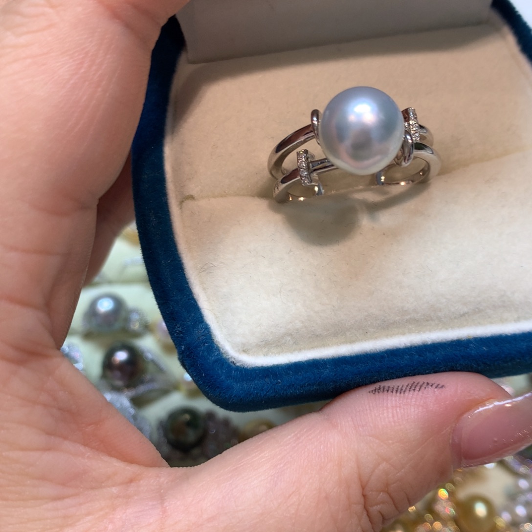 海水珍珠戒指银S925镶嵌