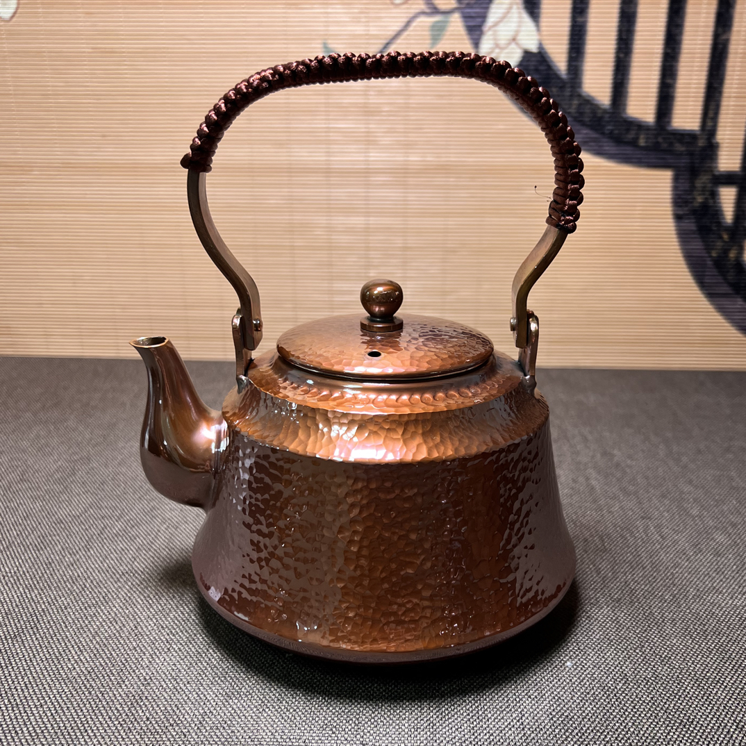 纯紫铜烧水壶，加厚高温烤色泡茶壶，，容量1000ml  星愿壶