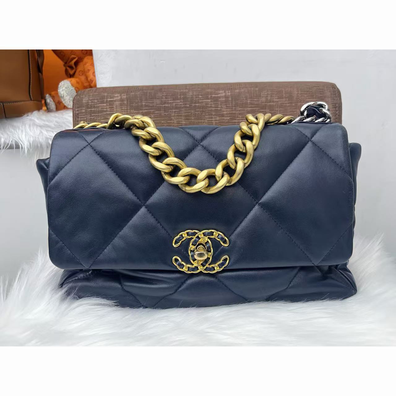 95新 Chanel/香奈儿 【辛河奢品】香奈儿 蓝色链条包