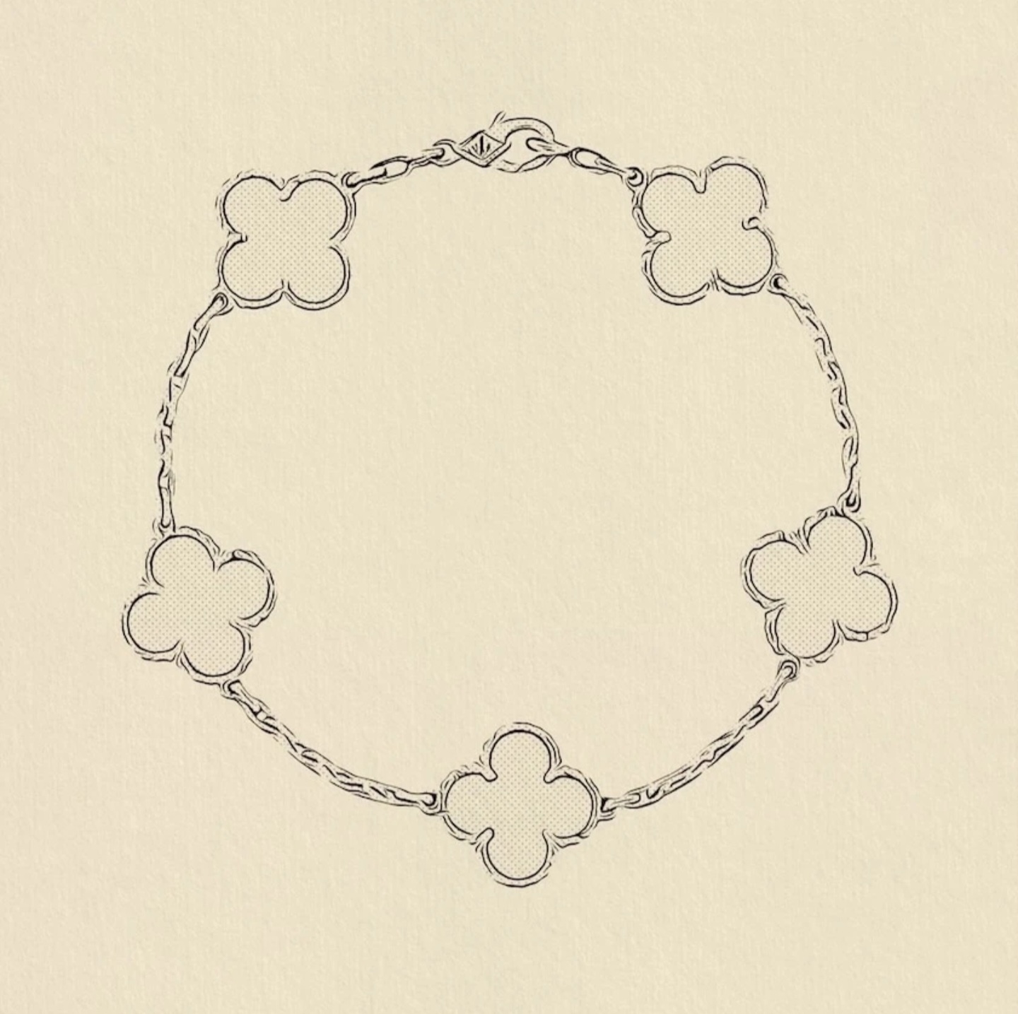 合金手链  【五花系列】四叶幸运草五花手链百搭时尚潮流气质 