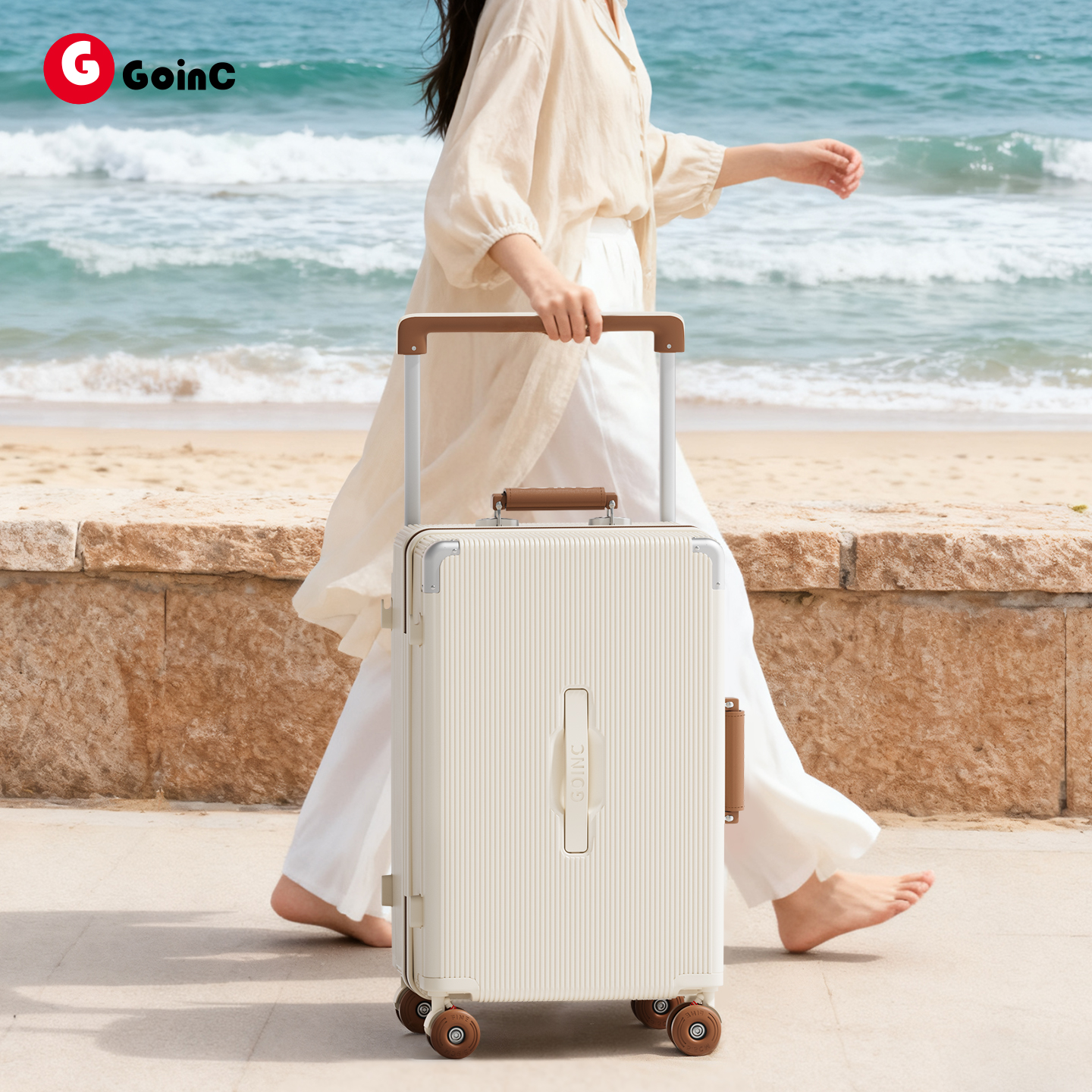 GOINC 宽拉杆加厚大容量行李箱女男学生旅行拉杆箱皮箱子密码登机