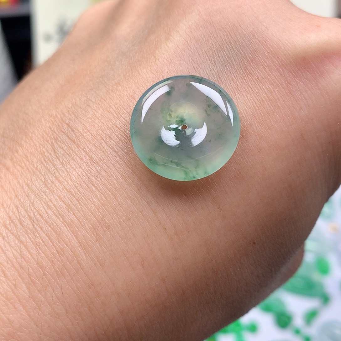 翡翠裸石缅甸天然A货翡翠冰种平安扣