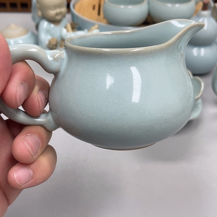 瓷流**月天青色赵琳老师瑕公道杯