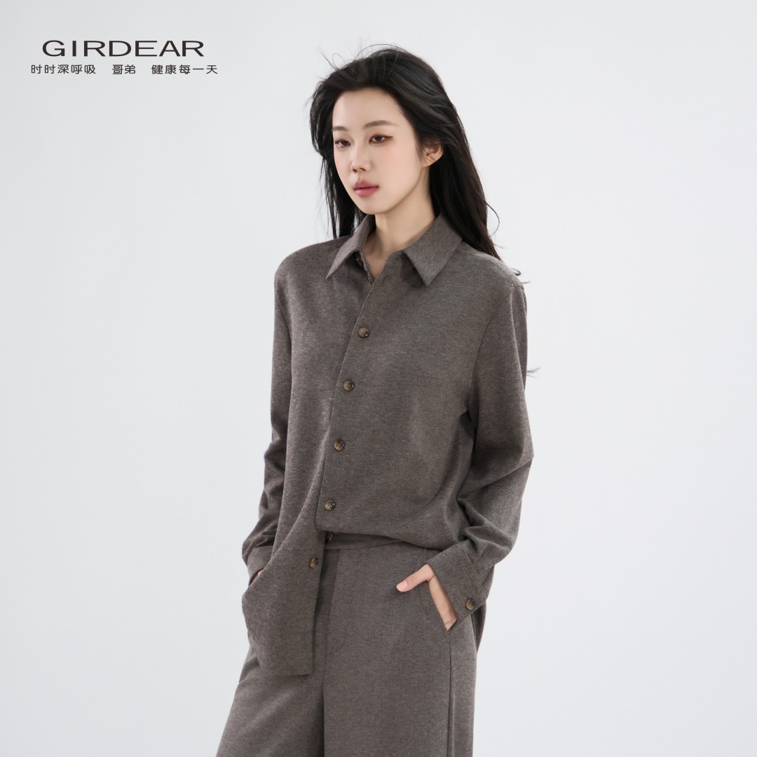 GIRDEAR/哥弟质感新款老钱调性时尚松弛感百搭显瘦休闲衬衫130168