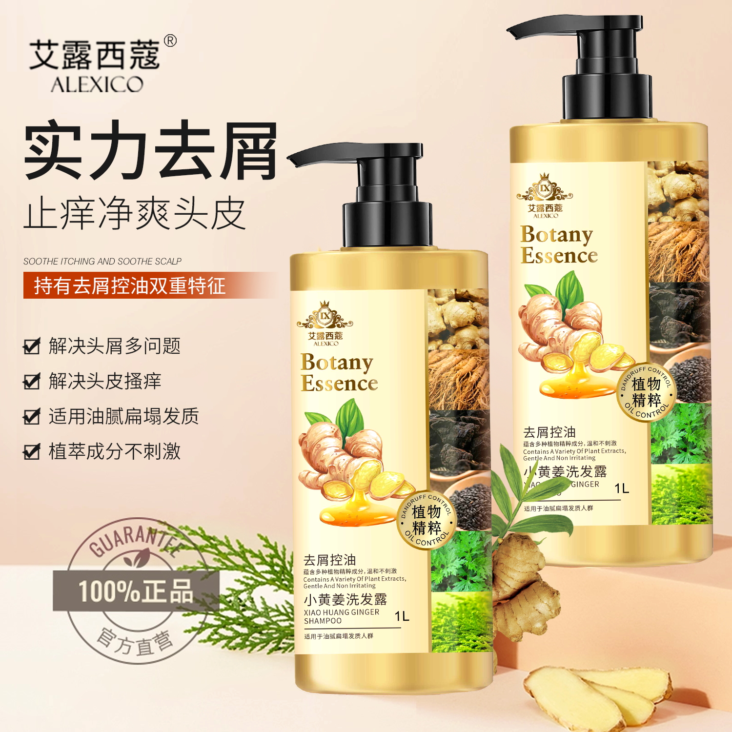 艾露西蔻港码小黄姜洗发水去屑控油男女士2563