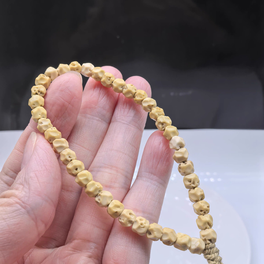 找星毕业级海南原生态奶油黄6X5大留白细星打底可直接盘戴菩提