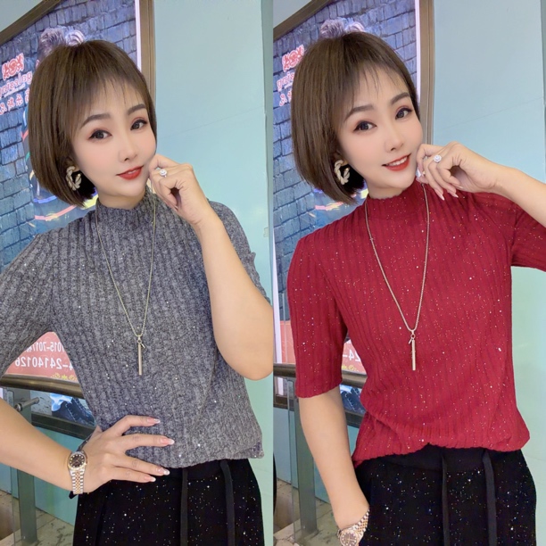 2599糯米绒寸领五分袖打底（下单3天左右发货）