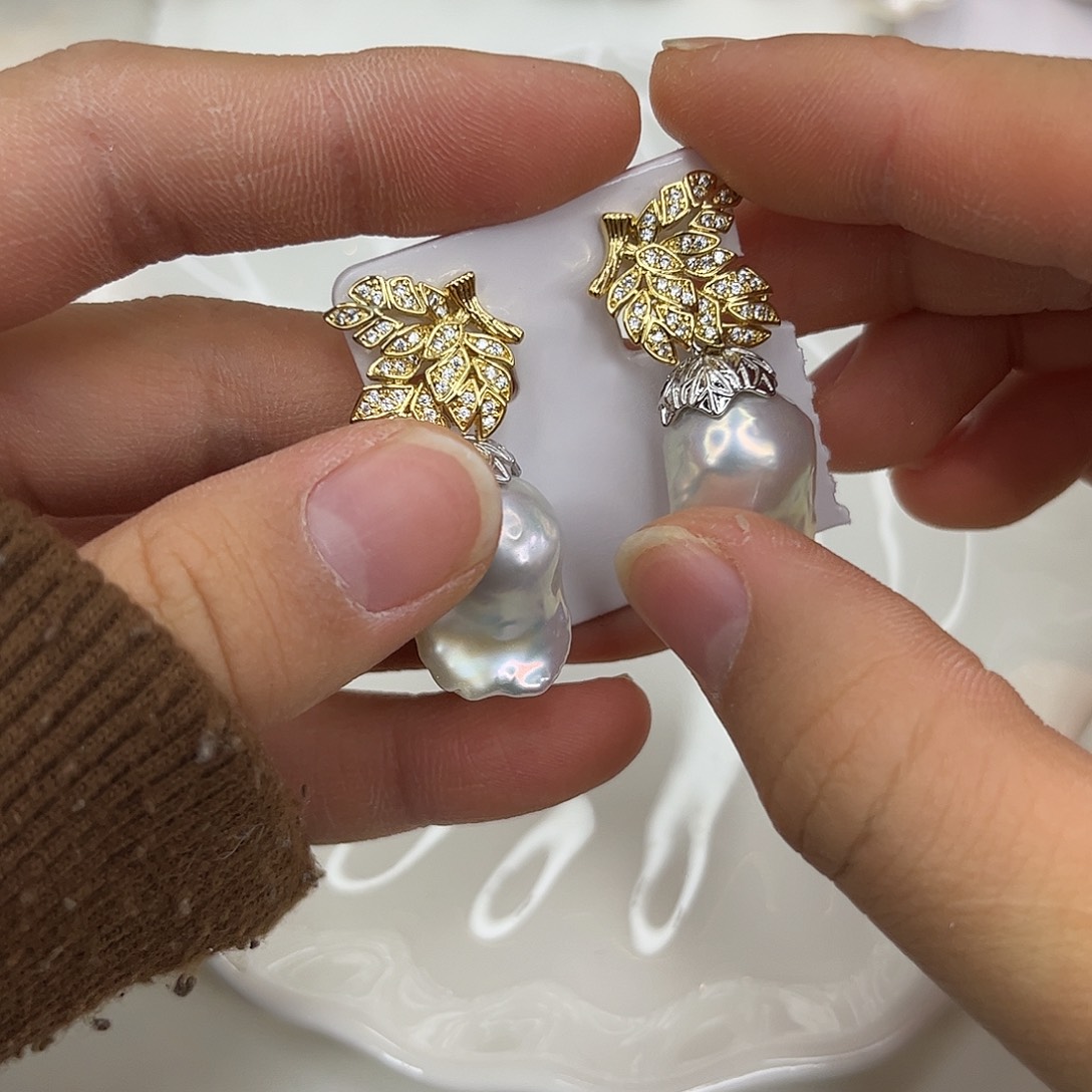 耳饰合金淡水珍珠