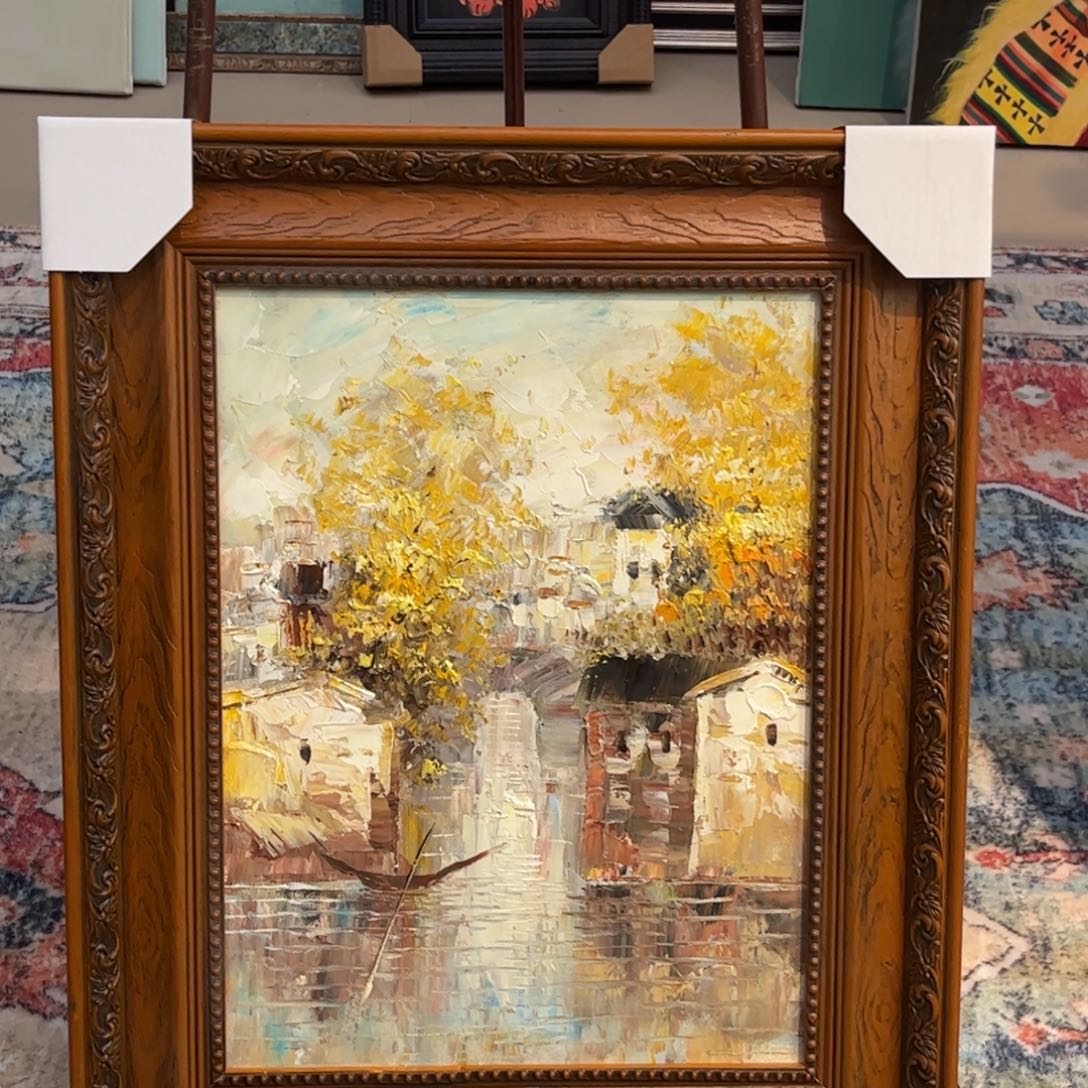 油画风景手绘油画带框45×55