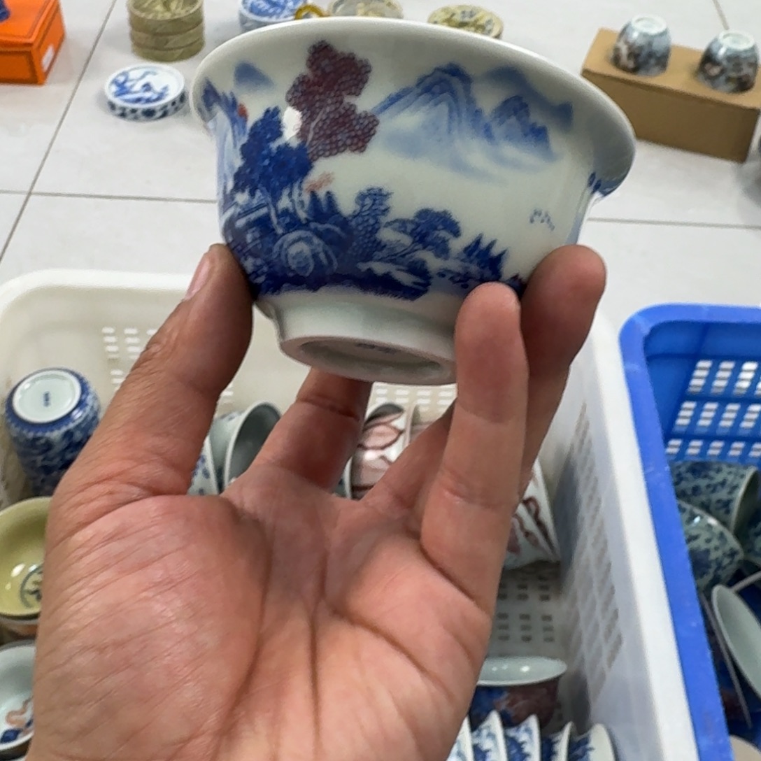 摆件陶富春山居图主人压手杯