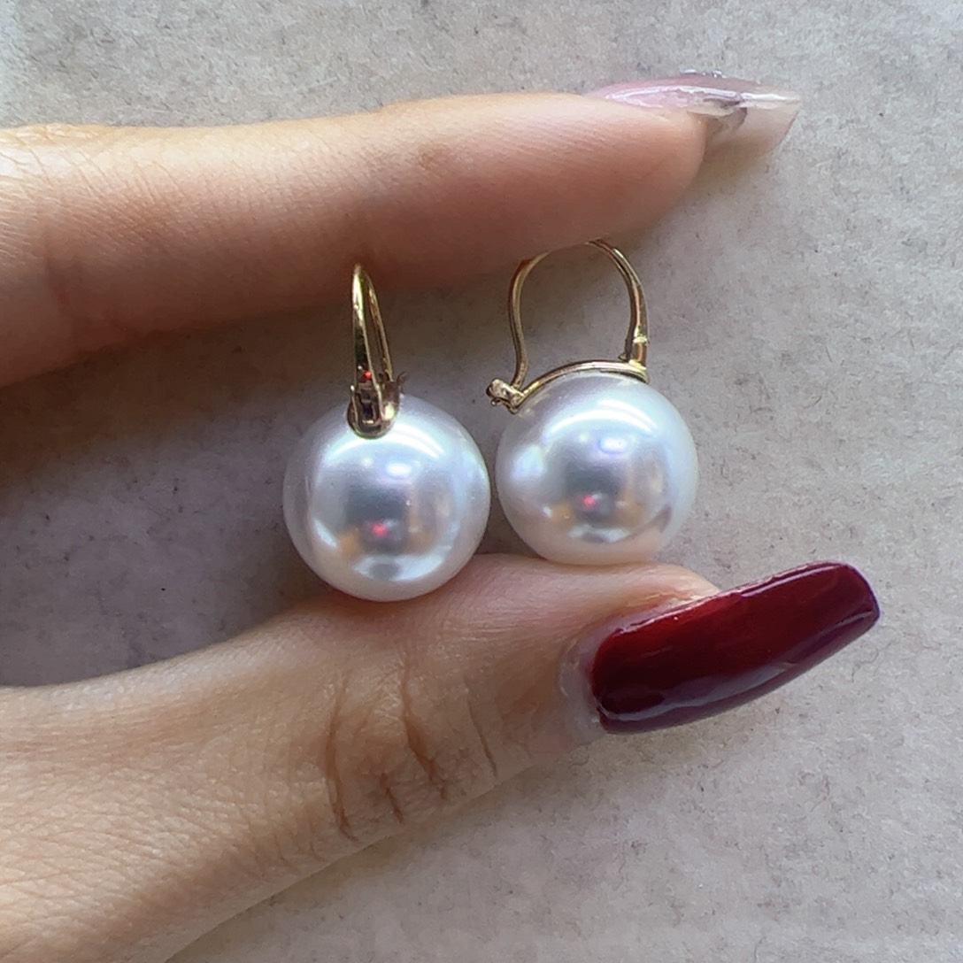 淡水珍珠耳饰18K金镶嵌