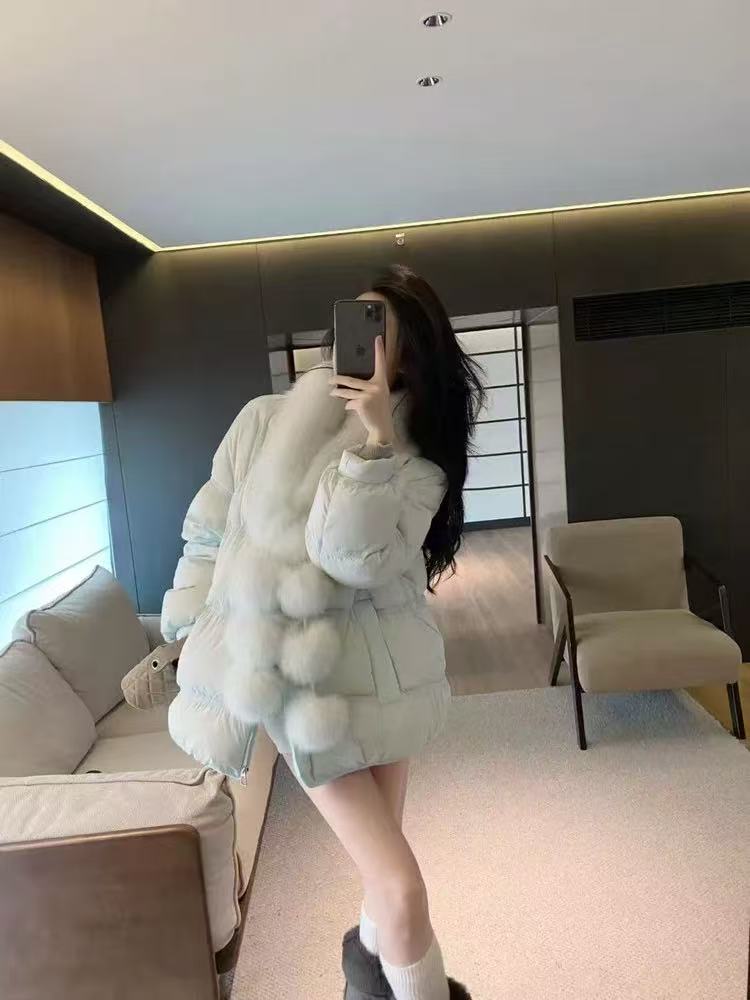 Yuanzhan/媛站暗扣见外包装女法式修身型韩版百搭设计师毛领