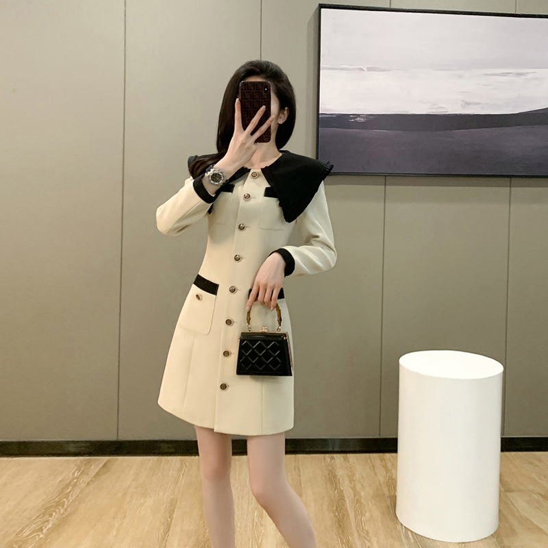 连衣裙名媛常规轻职风女装显瘦轻熟风法式秋季设计感长袖连衣裙