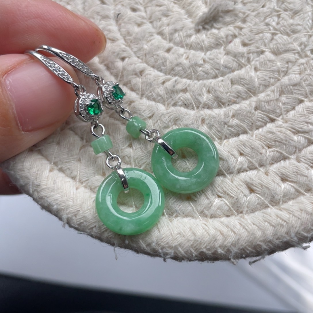 翡翠银S925镶嵌颈饰天然A货缅甸翡翠