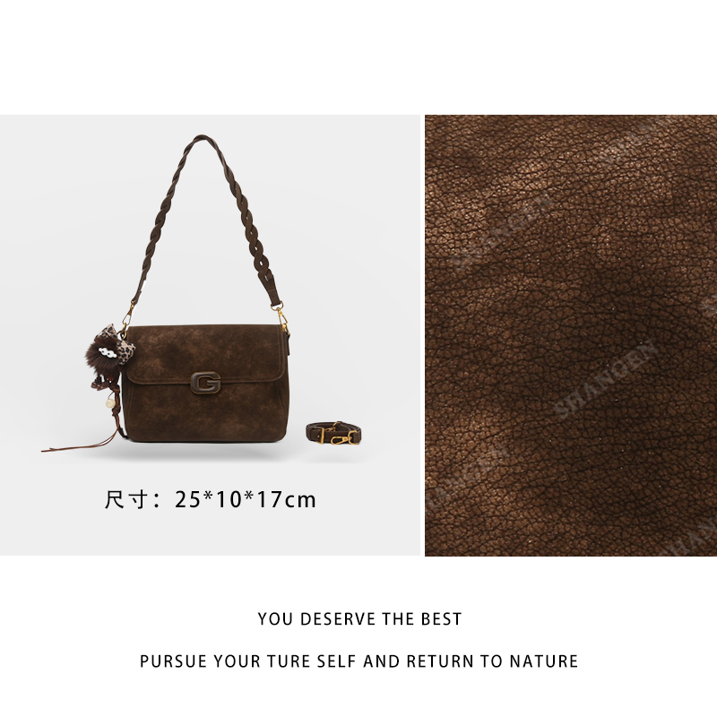 【尚恩CC】SKL-5889-咖啡色-轻奢百搭手提腋下新款斜跨女包