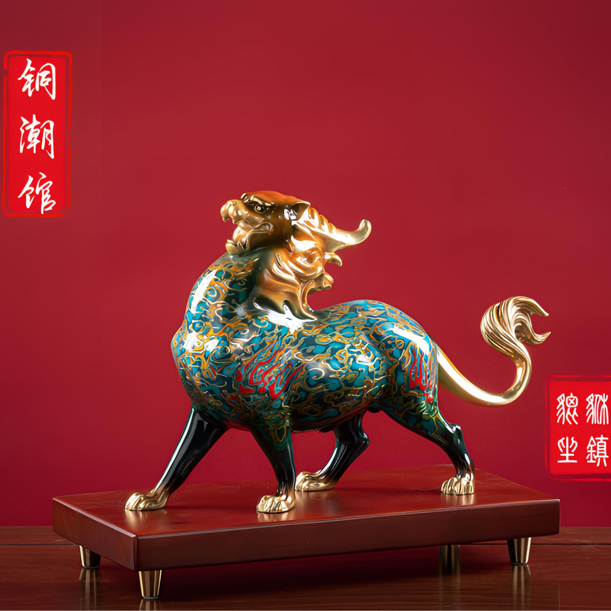 仰天貔貅高档书房办公室摆件创意玄关摆设新中式