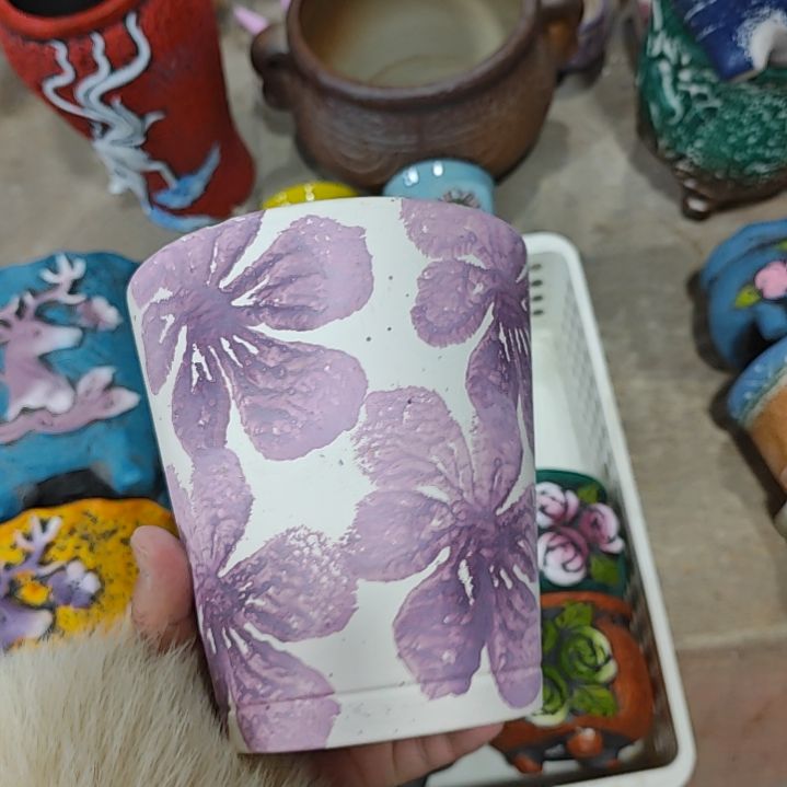 红陶吸水透气的白陶花盆凑满12发货