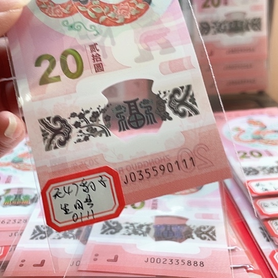 塑料小蛇钞035590111 生日号 豹子号