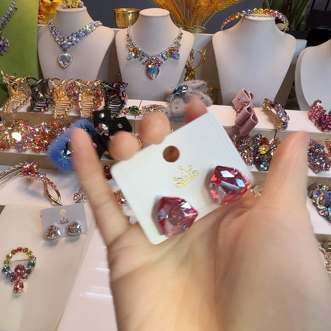 蓝***°琉璃纯铜合金华子耳环