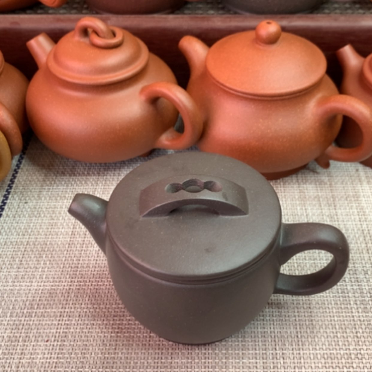 【闪购商品】紫砂茶壶精****王160CC半手工天青泥