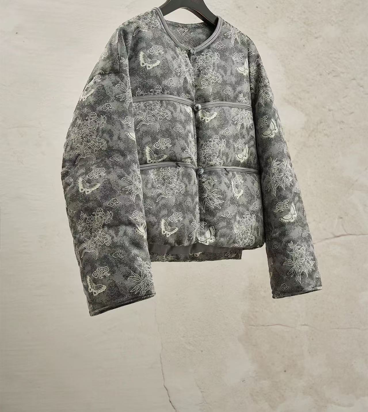 【棉服】楼外楼--新中式设计师高定轻奢宽松休闲复古国潮提花外套