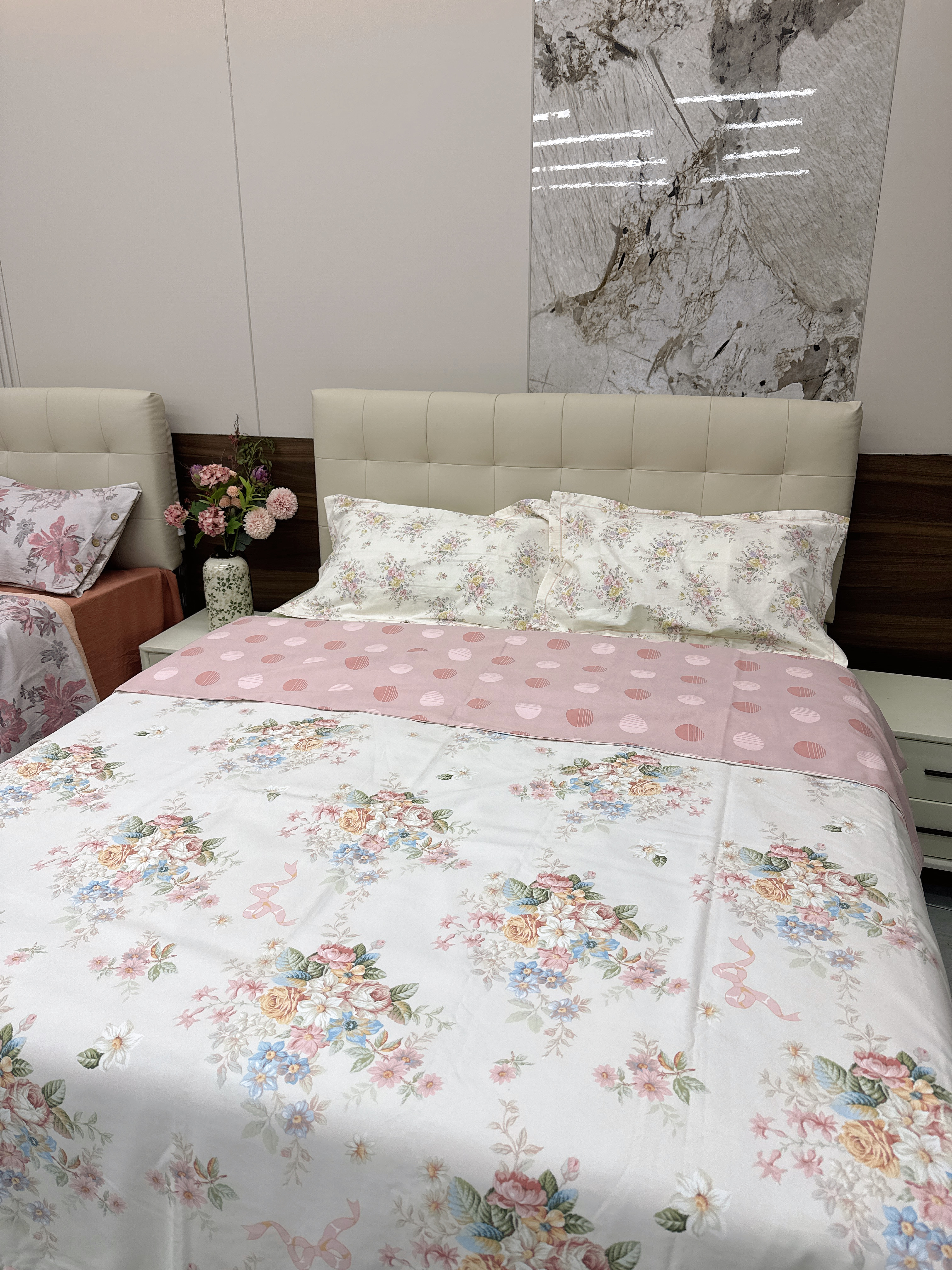 （粉色花海）如馨加密加厚小细斜纹单人双人被罩