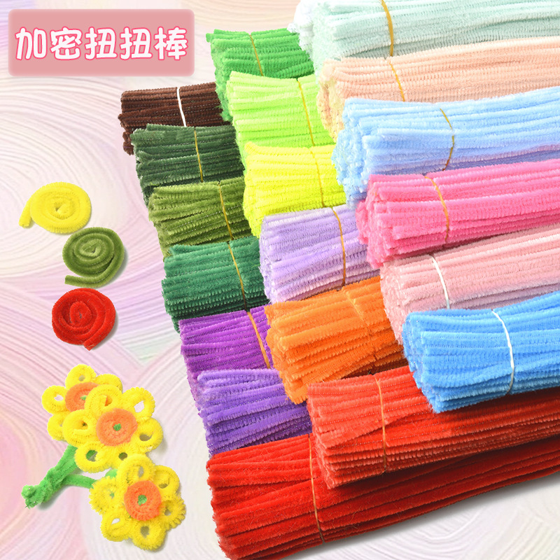 【兮子家】马卡龙色diy材料包仿真毛绒毛条折叠棒材料花