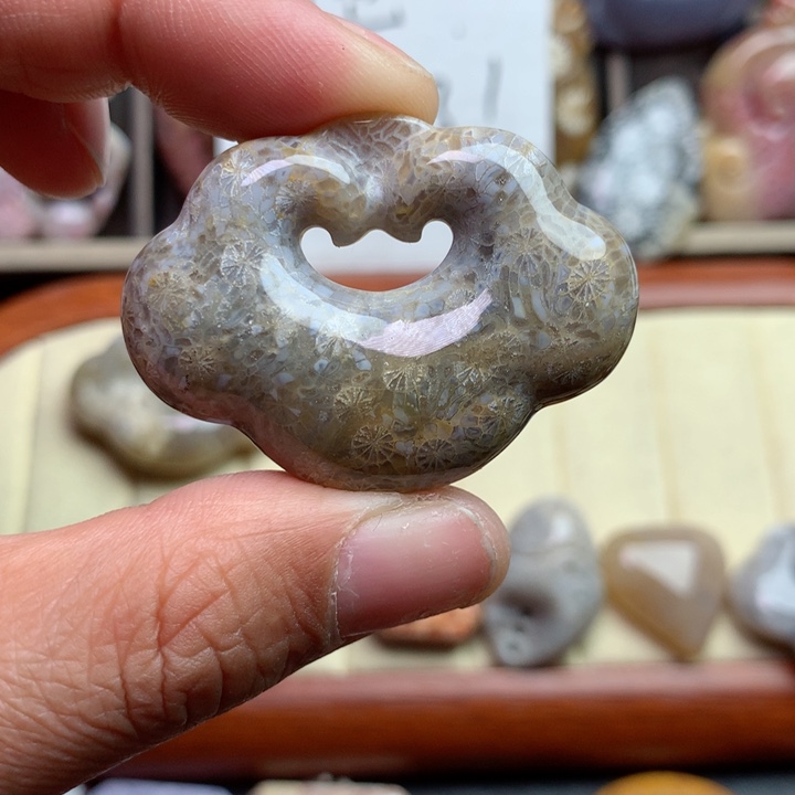 硅化珊瑚（珊瑚玉）颈饰未镶嵌