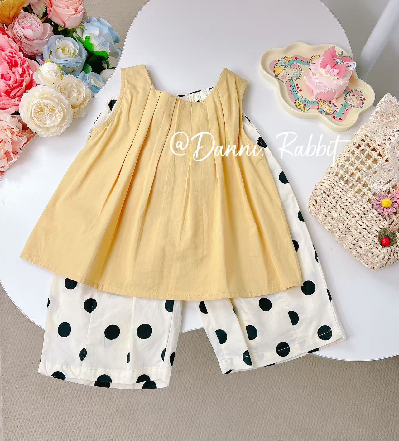 【Dannirabbit】*时尚气质百搭蝴蝶结+女童套装*X-7271