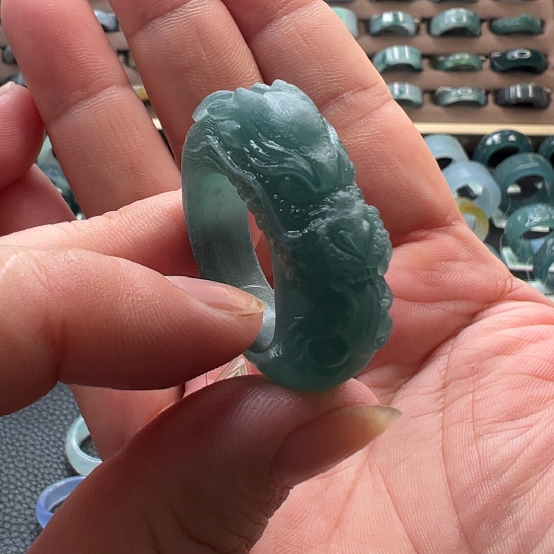 定制翡翠未镶嵌翡翠戒指23-25