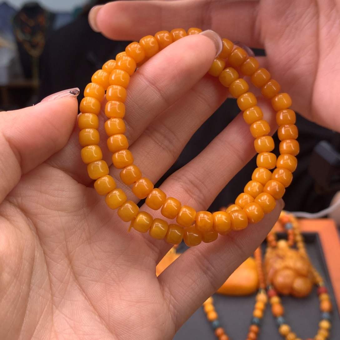 蜜蜡手串未镶嵌多样性发一