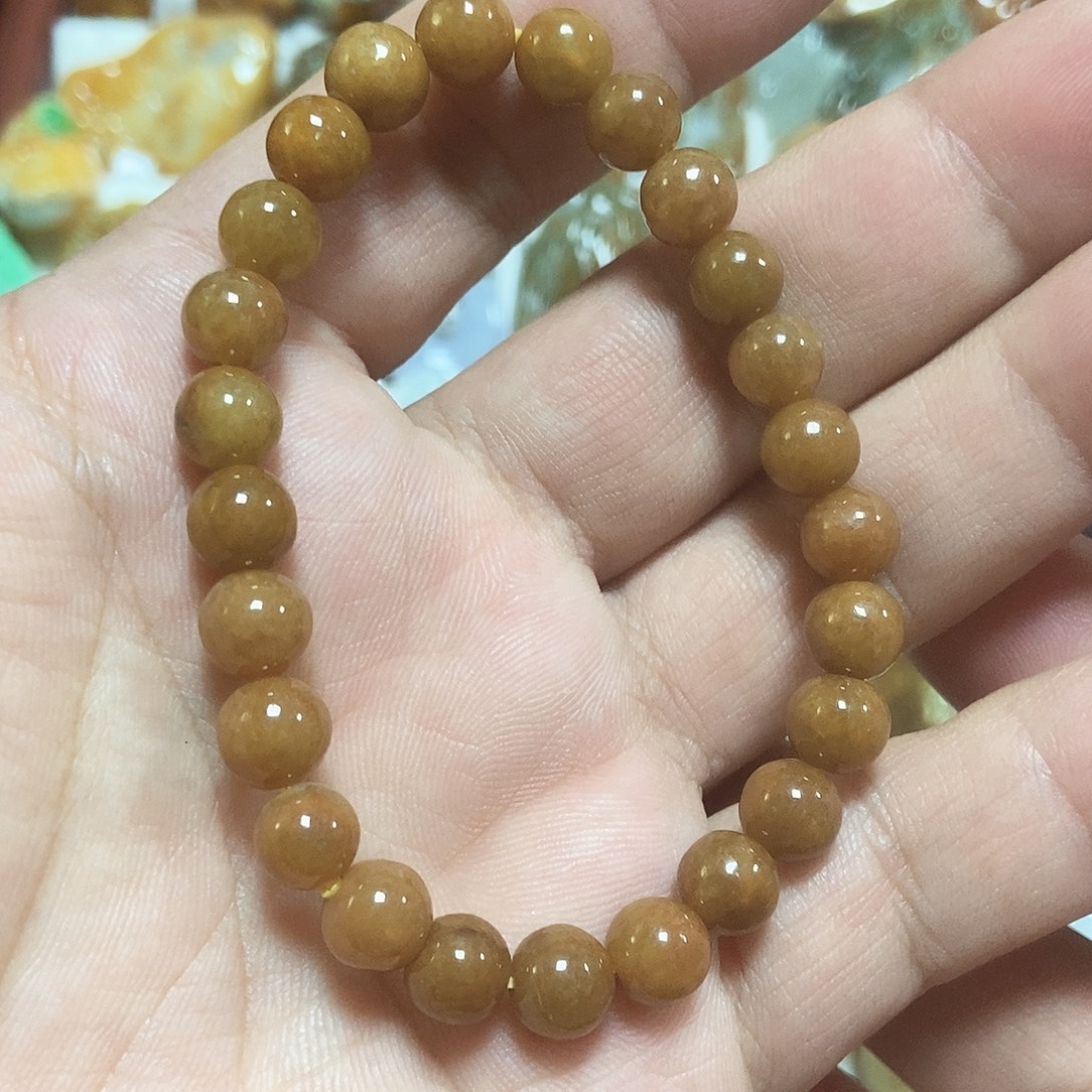 翡翠未镶嵌颈饰黄翡手串