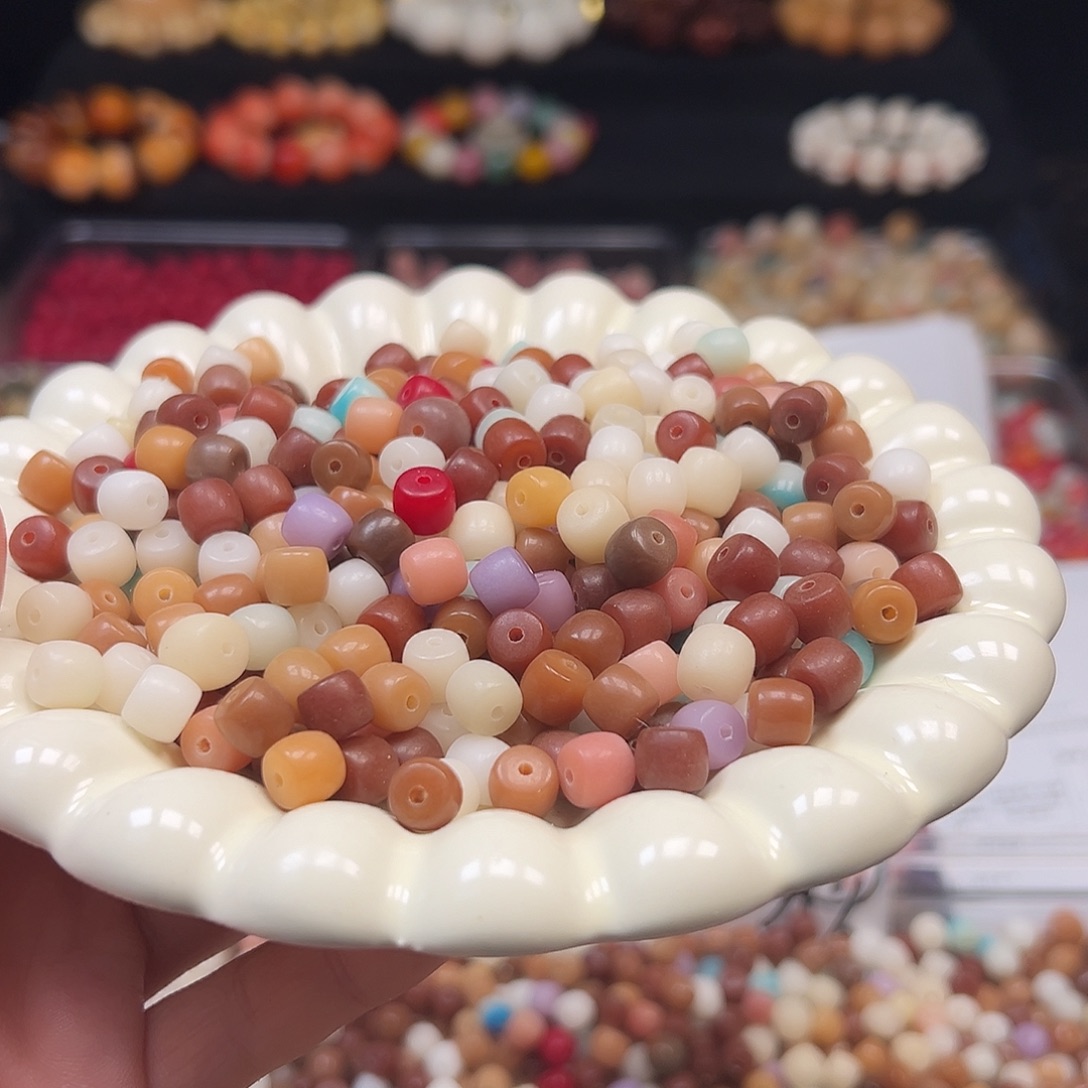 菩提根/象牙果手串微瑕7到8多宝直切200颗