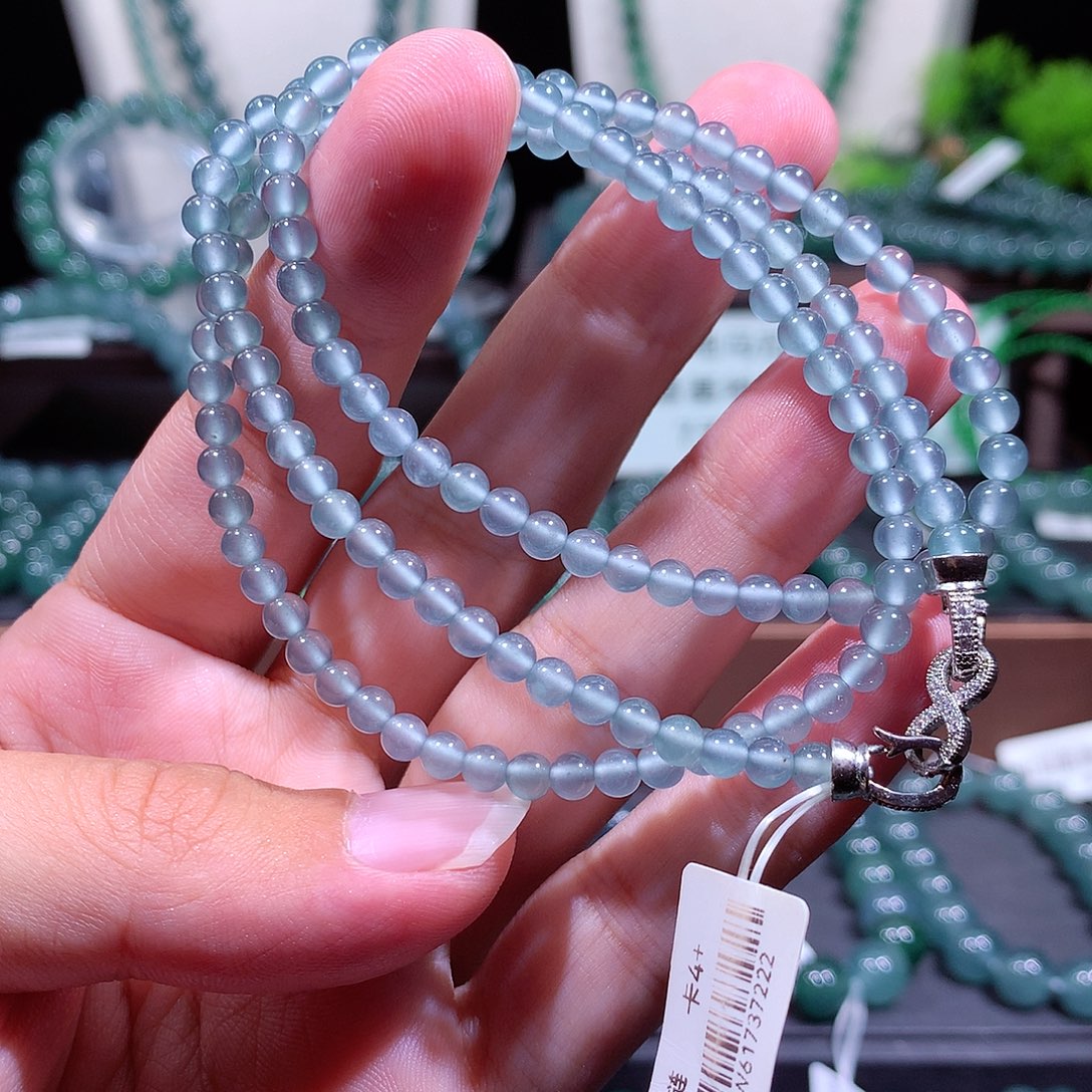 翡翠未镶嵌手链天然a货翡翠项链4.3