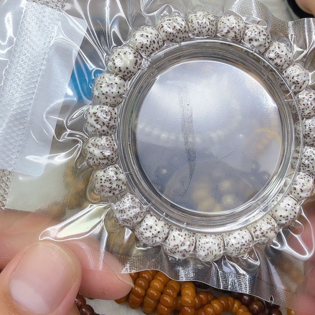 星月菩提手串63卓越原脂白星月菩提单圈无相1.0