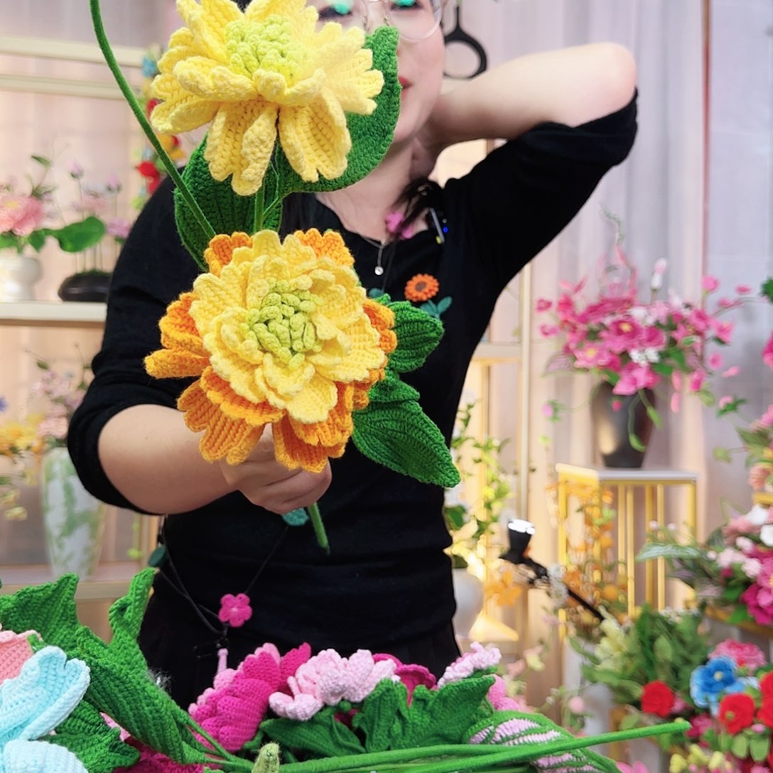 纯手工钩织手工钩织设计牡丹