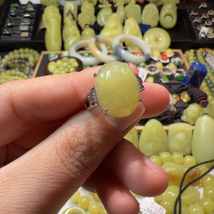 和田玉（黄玉）颈饰银S925镶嵌