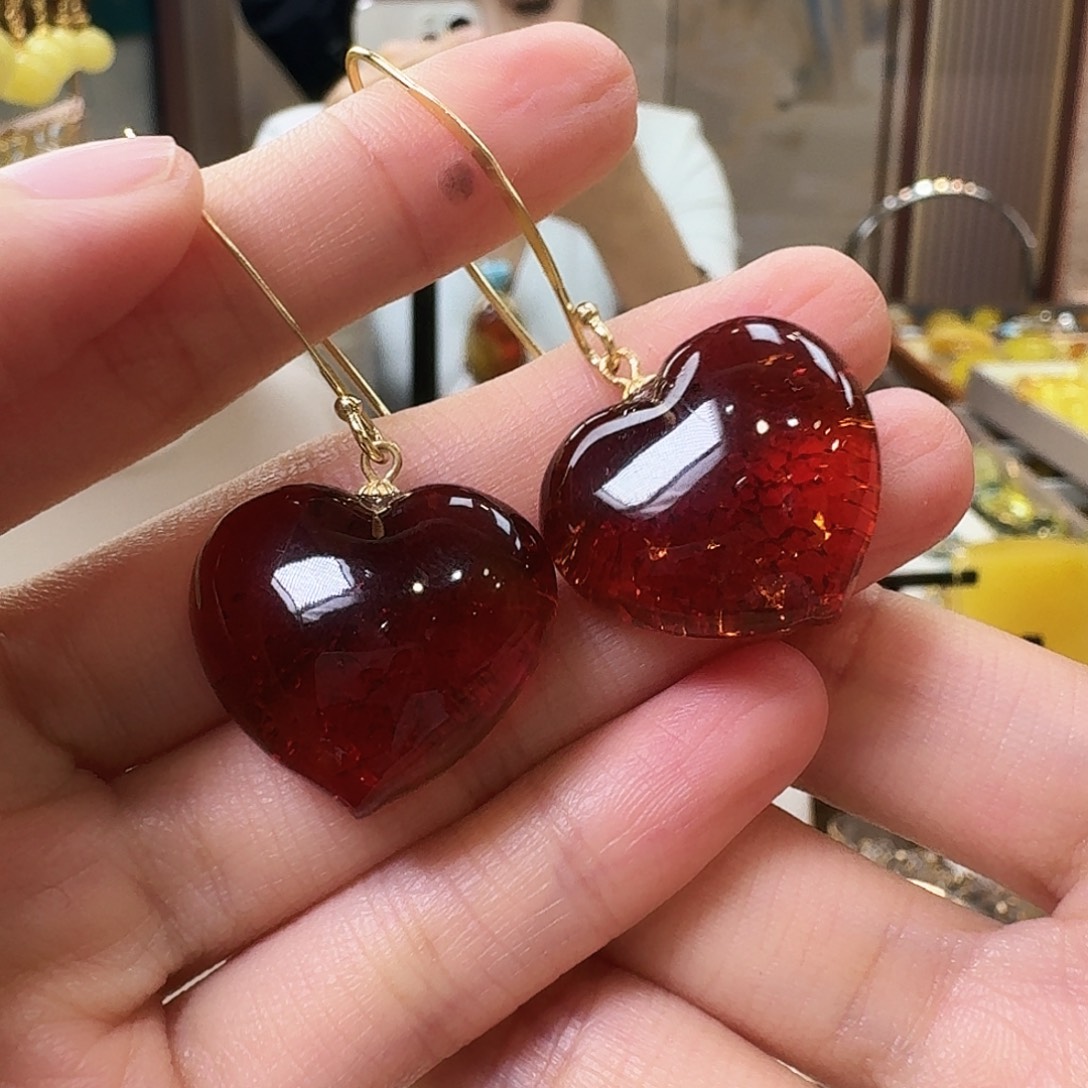 琥珀未镶嵌颈饰耳坠