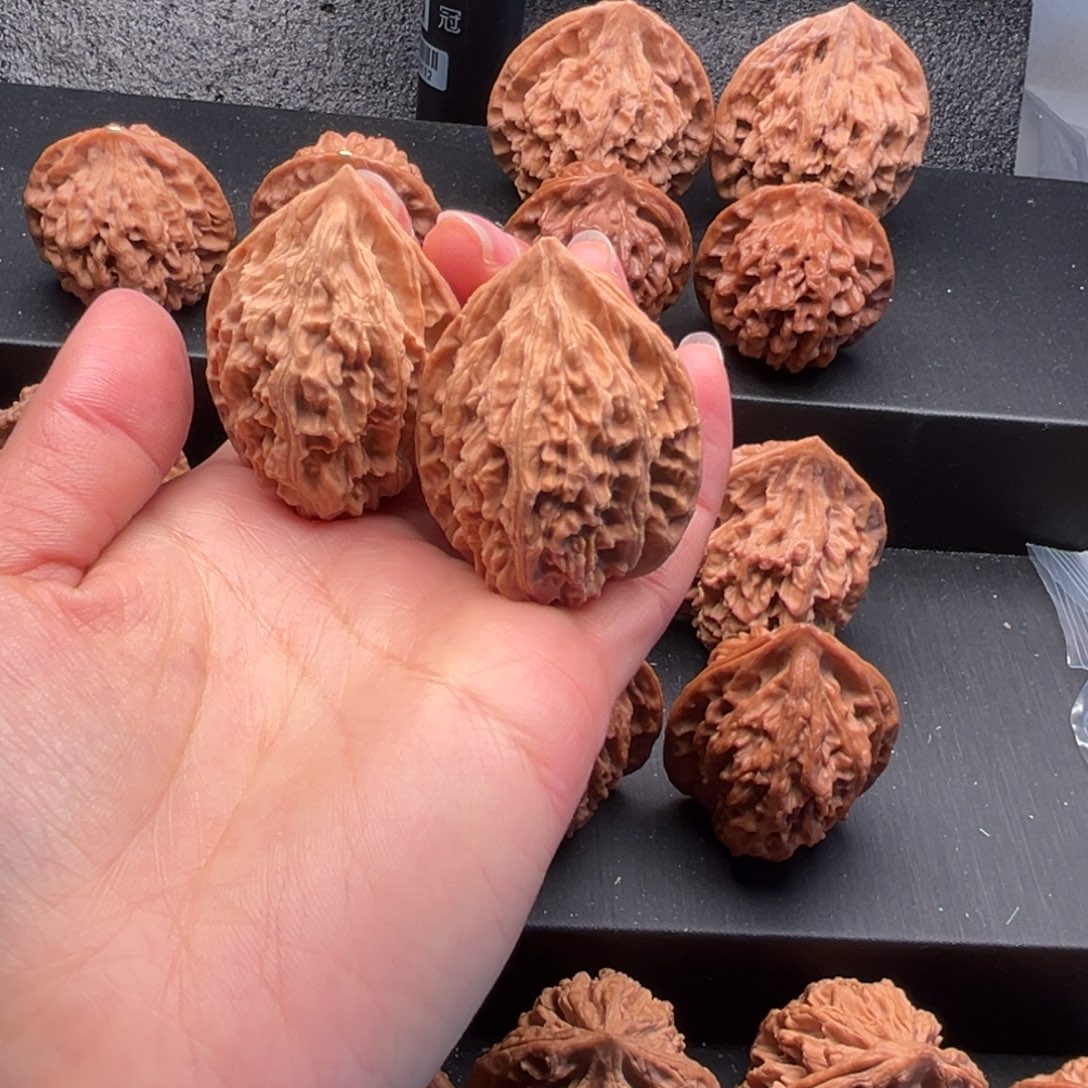 巴***星文玩核桃把件鸡心35