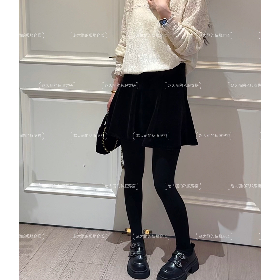 老赵服饰 韩系百搭显瘦百褶丝绒半身裙21AU5174