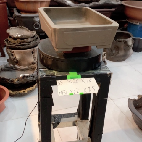 紫砂花盆清灰泥长方