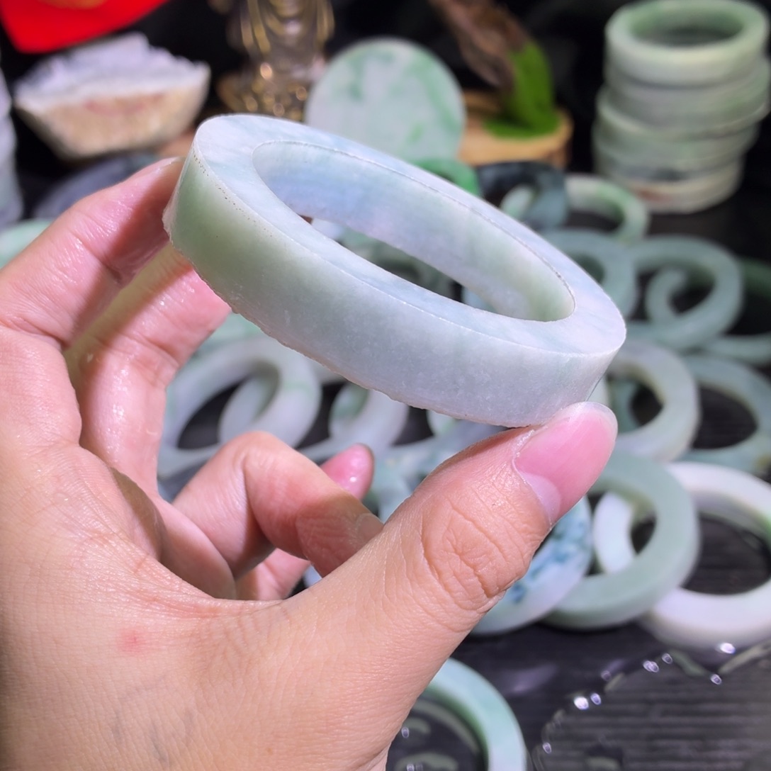 定制翡翠未镶嵌天然翡翠A货毛胚手镯定制