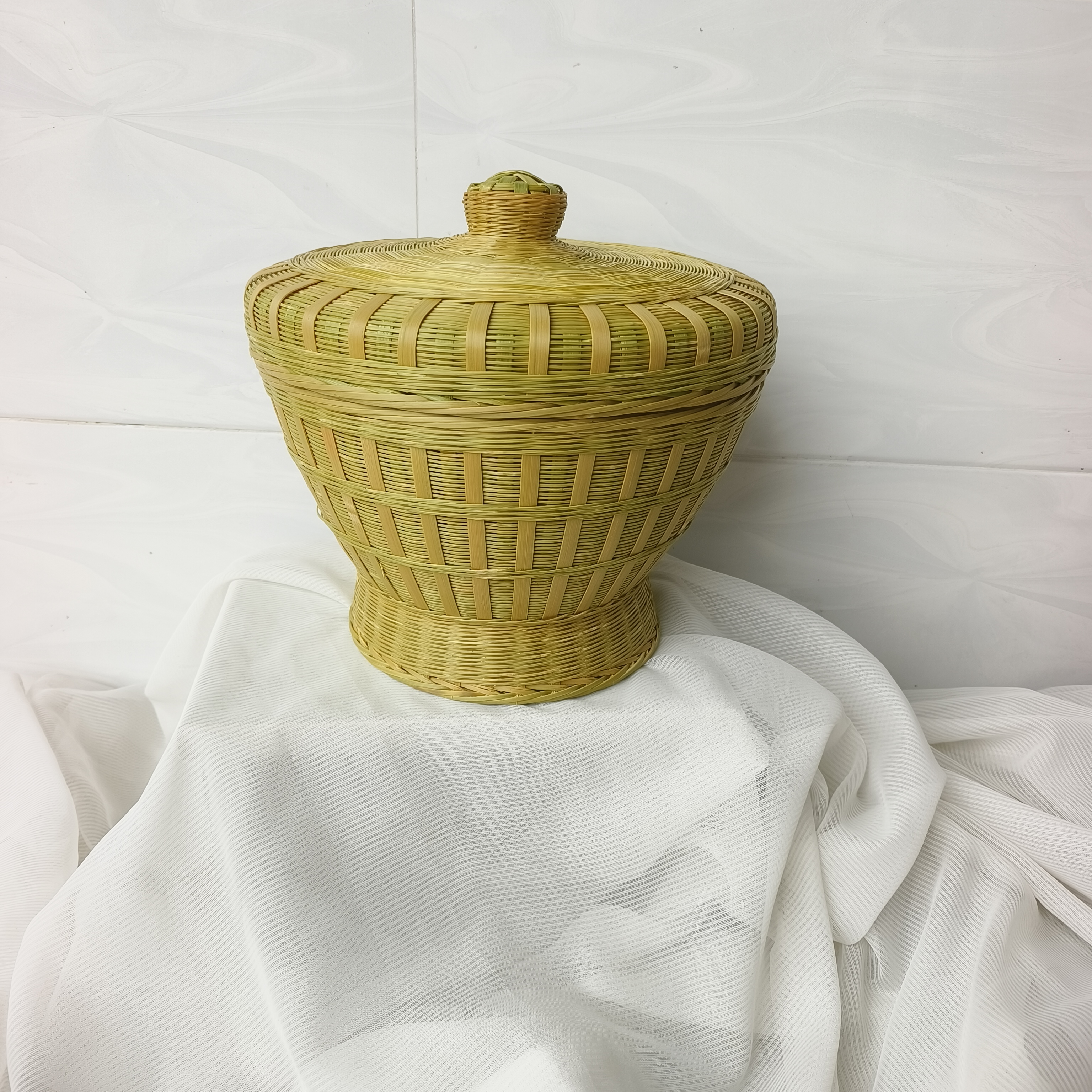 非遗手工竹编馒头筐