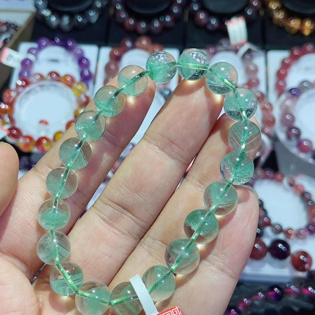 未镶嵌手串水晶悠*呀翠幽灵10