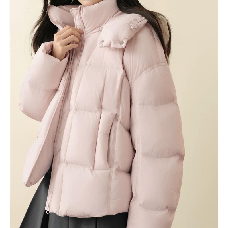 商场同款唐宋诗凡黎花2025冬季新款休闲连帽羽绒服外套3GA280361
