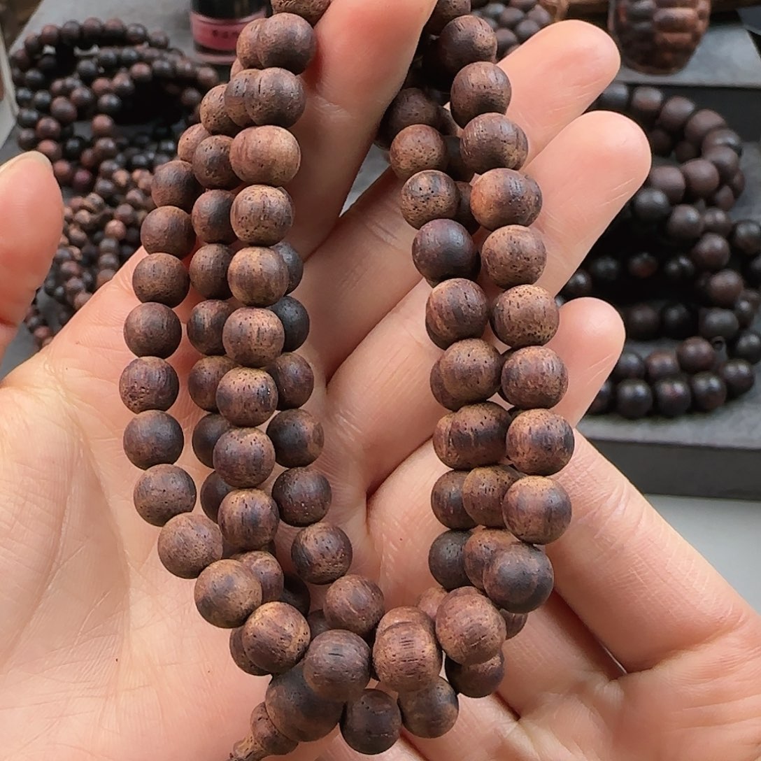 降真香手串/手链0.8×108东枝黄油金丝密结