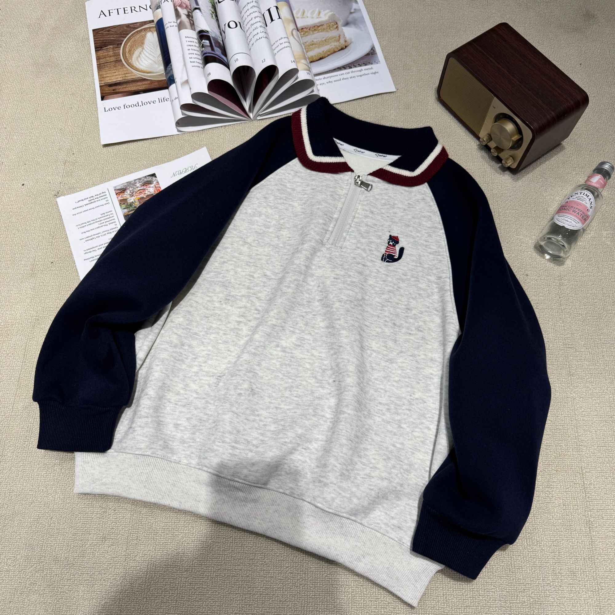 【HK潮牌加绒卫衣】男女童秋季儿童卡通奥利绒潮款卫衣25666